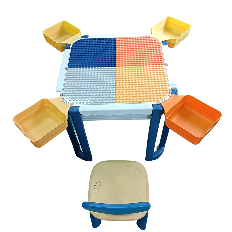 plastic Lego table and chair