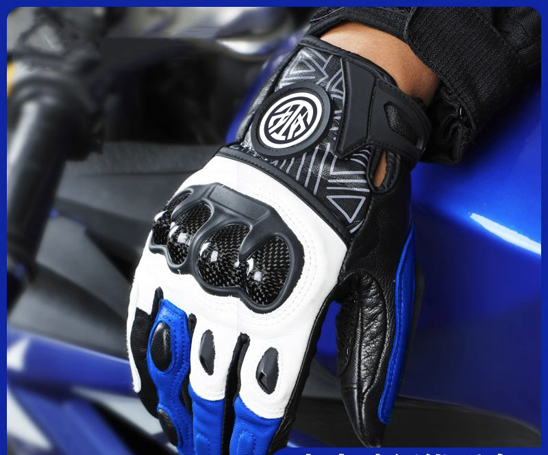 Leather motorcycle gloves(Inter Milan-1)