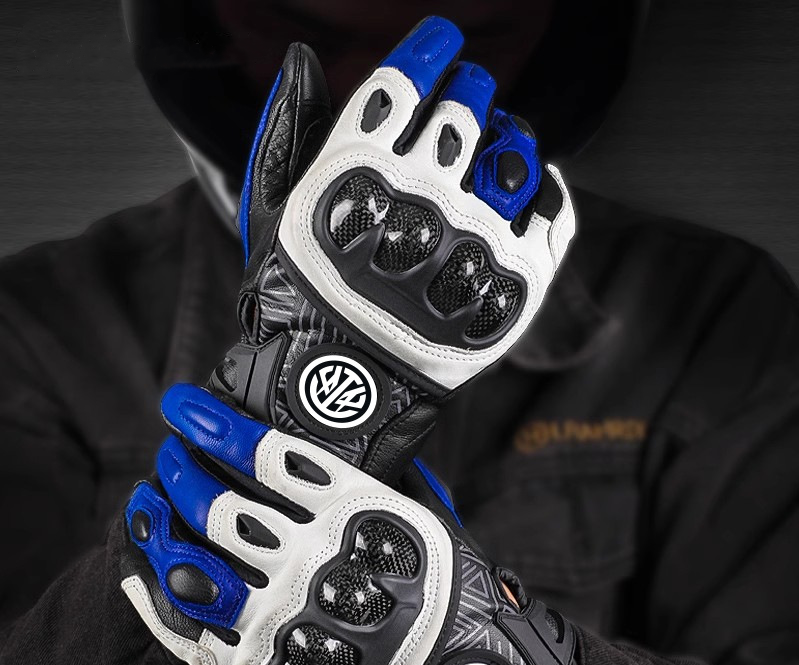 Leather motorcycle gloves(Inter Milan-1)