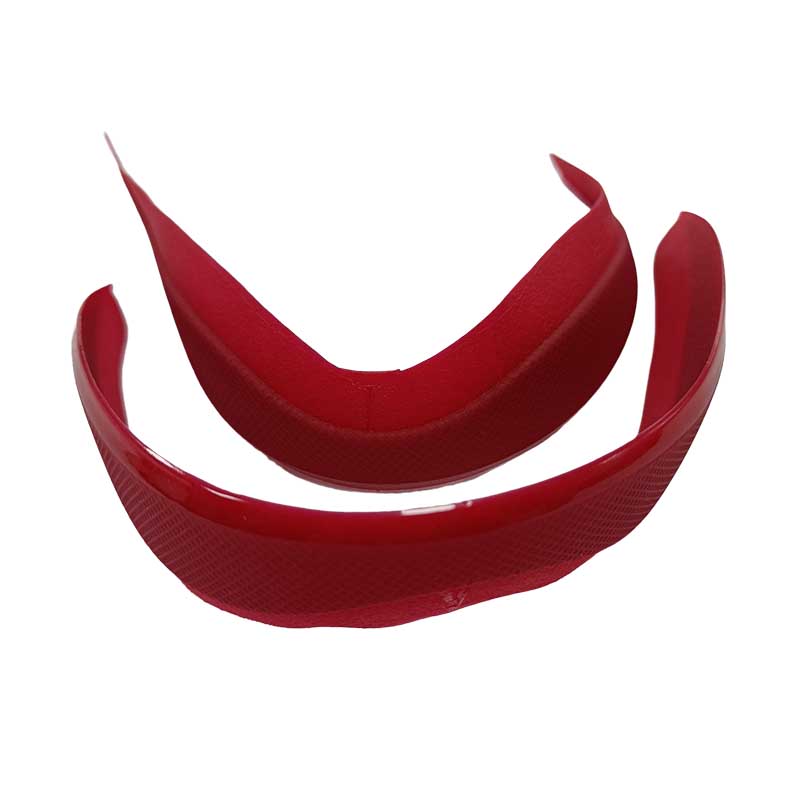 Back collar trim dull red